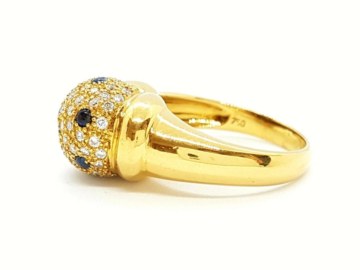 Bague Boule en or jaune et diamants - Castafiore