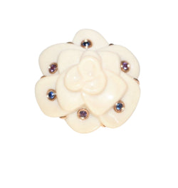 Bague BRANAR Camélia en or rose, saphir, améthystes et opale - Castafiore