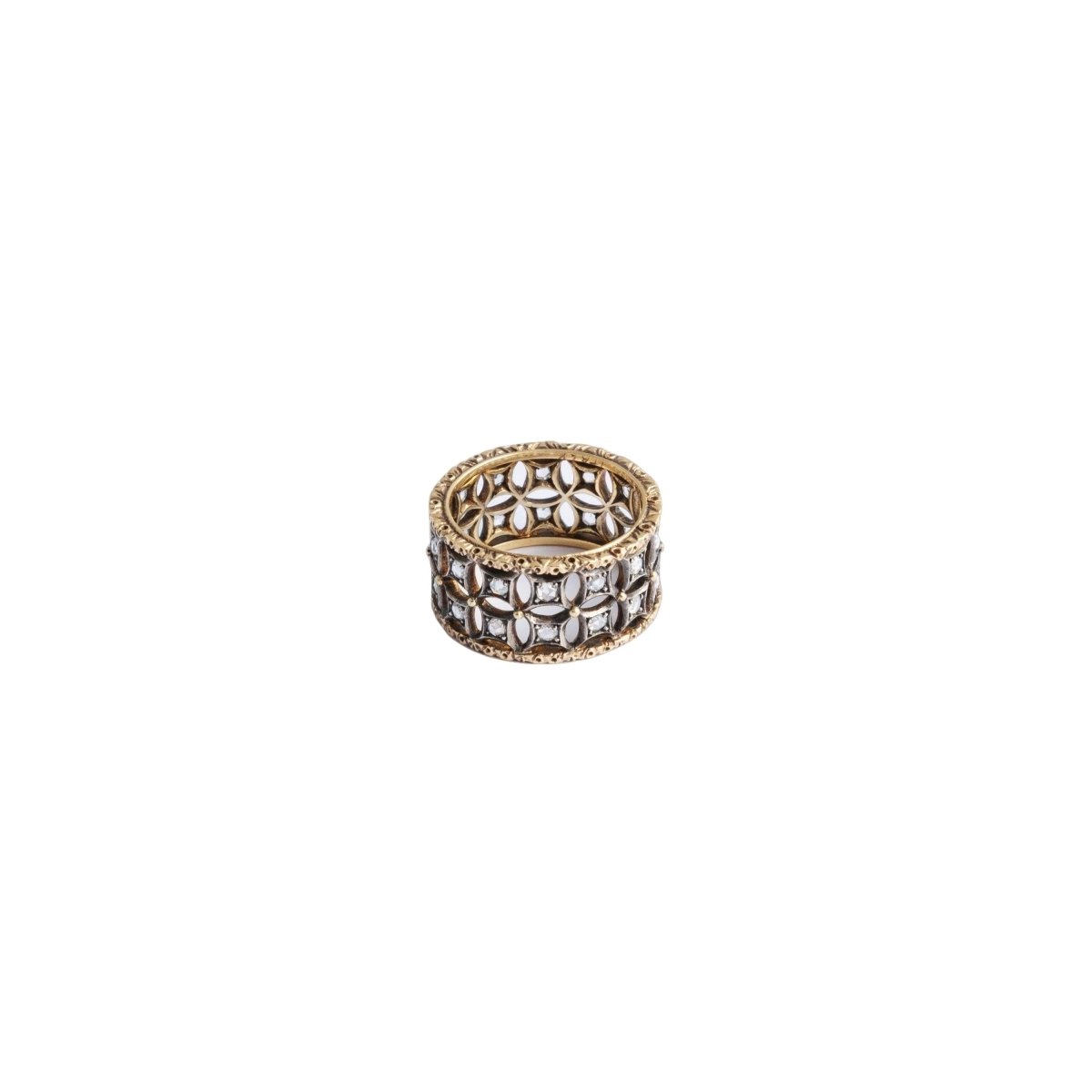 Bague BUCCELLATI en or gris et diamants taille rose - Castafiore