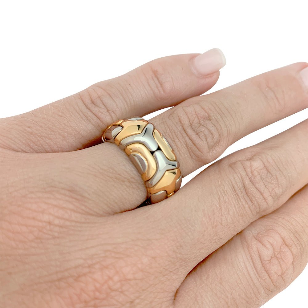 Bague Bulgari, "Alveare", or jaune et acier - Castafiore