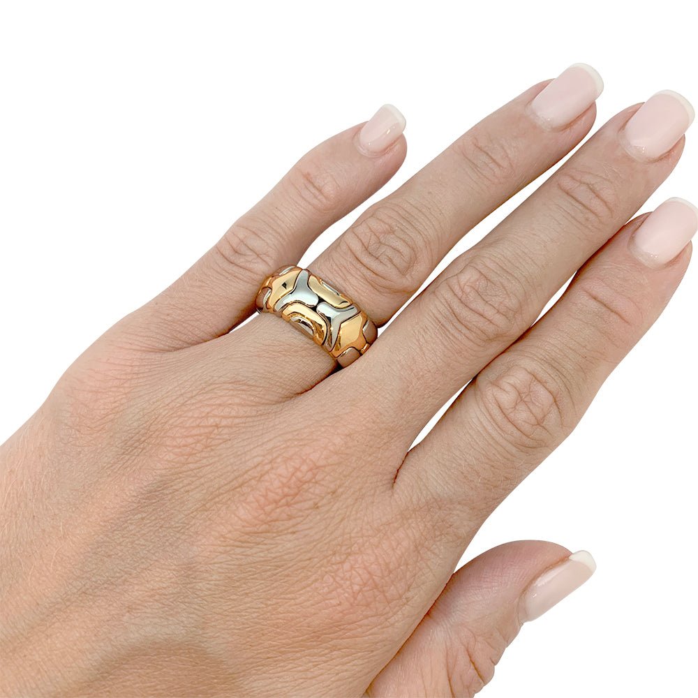 Bague Bulgari, "Alveare", or jaune et acier - Castafiore