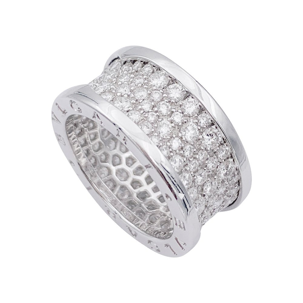 Bague BULGARI "B.Zero1" en or blanc et diamants. - Castafiore