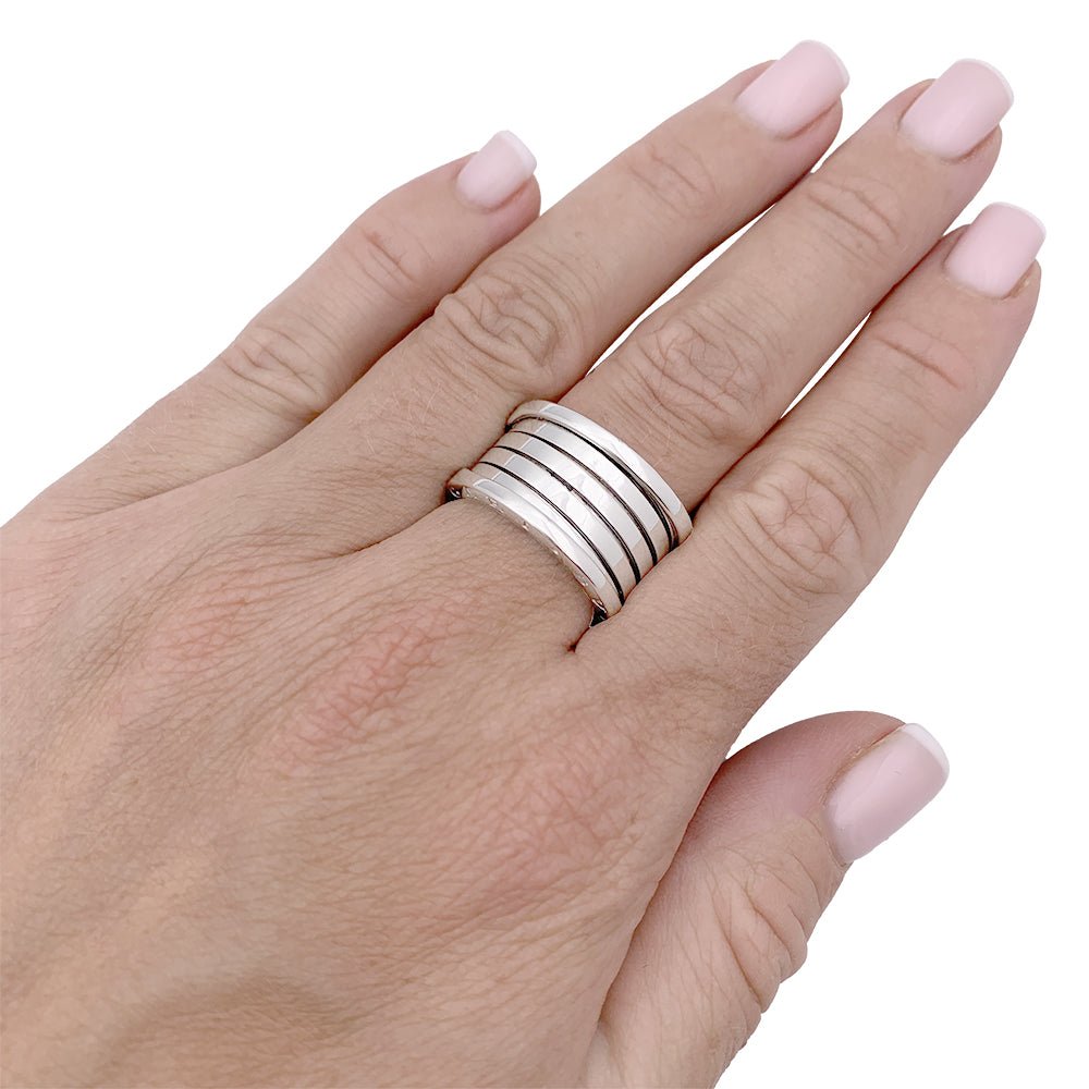 Bague Bulgari, “B.Zero1”, or blanc, trés grand modèle. - Castafiore
