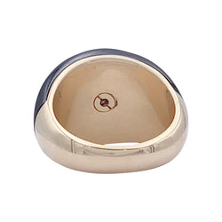 Bague BULGARI en or jaune, hématite et diamants - Castafiore