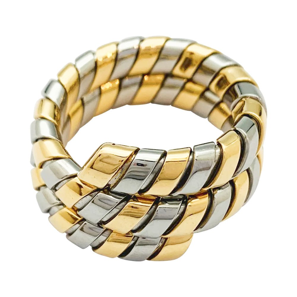 Bague Bulgari, "Tubogas", deux tons ors - Castafiore