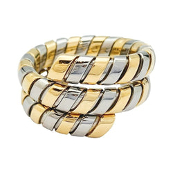 Bague Bulgari, "Tubogas", deux tons ors - Castafiore