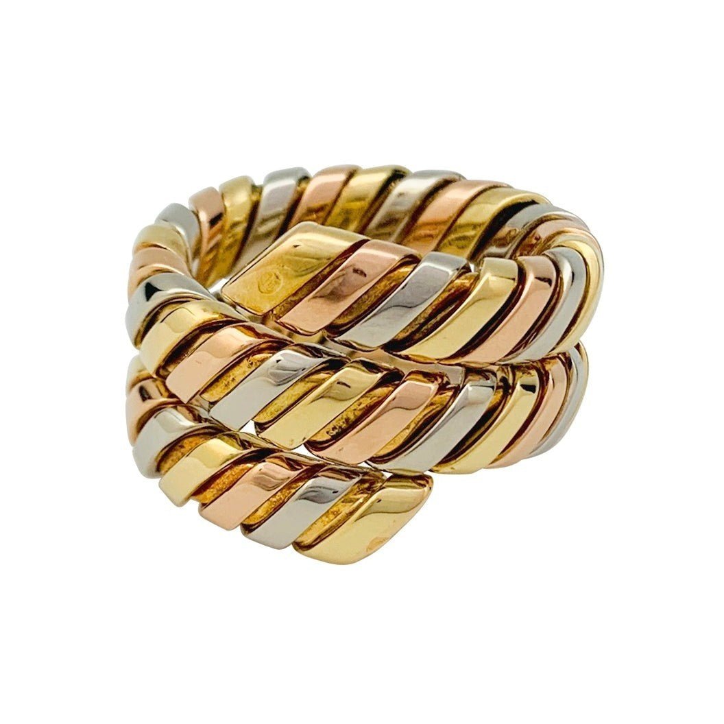 Bague BULGARI, "Tubogas", trois ors - Castafiore