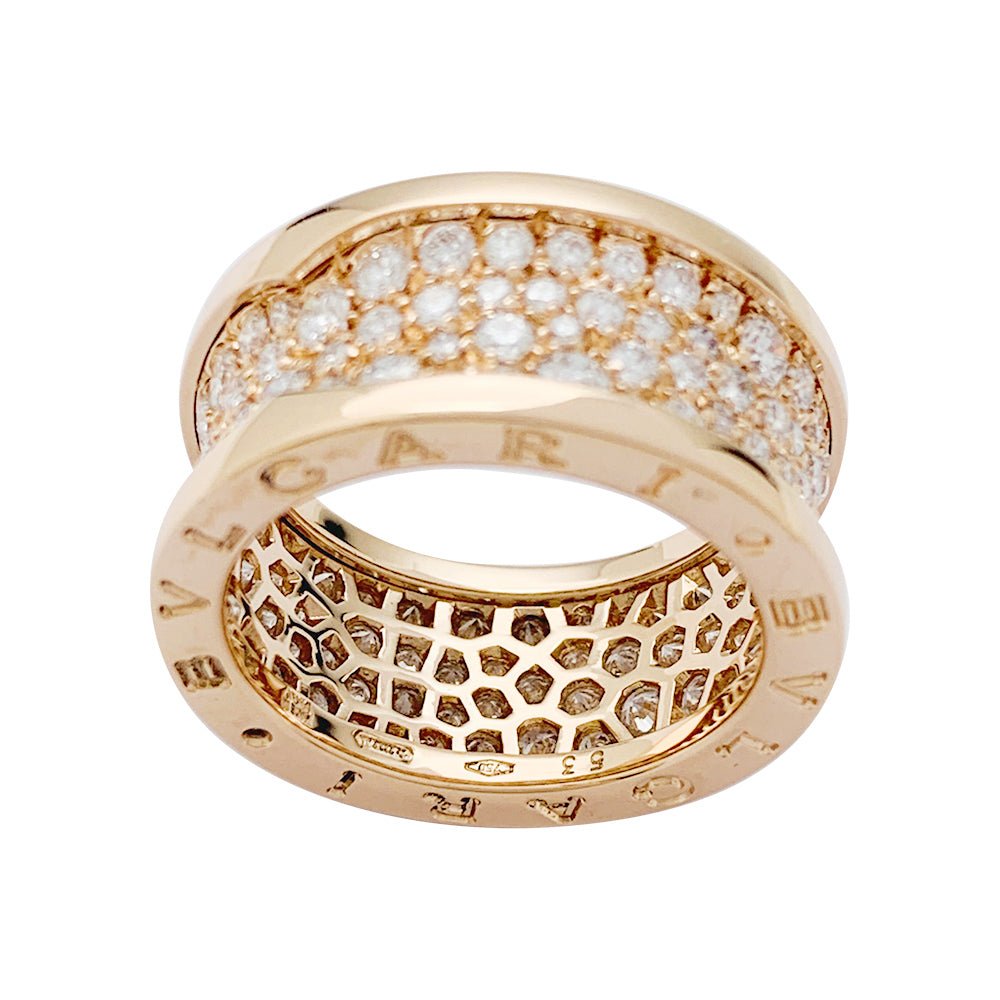 Bague "B.Zero1" BULGARI en or rose et diamants - Castafiore