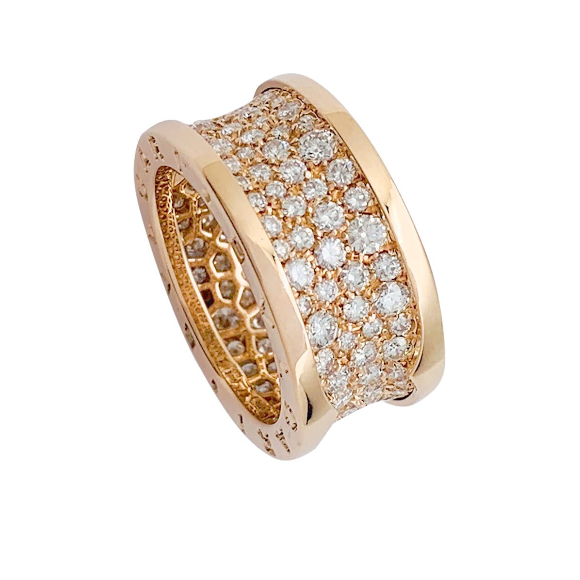 Bague "B.Zero1" BULGARI en or rose et diamants - Castafiore