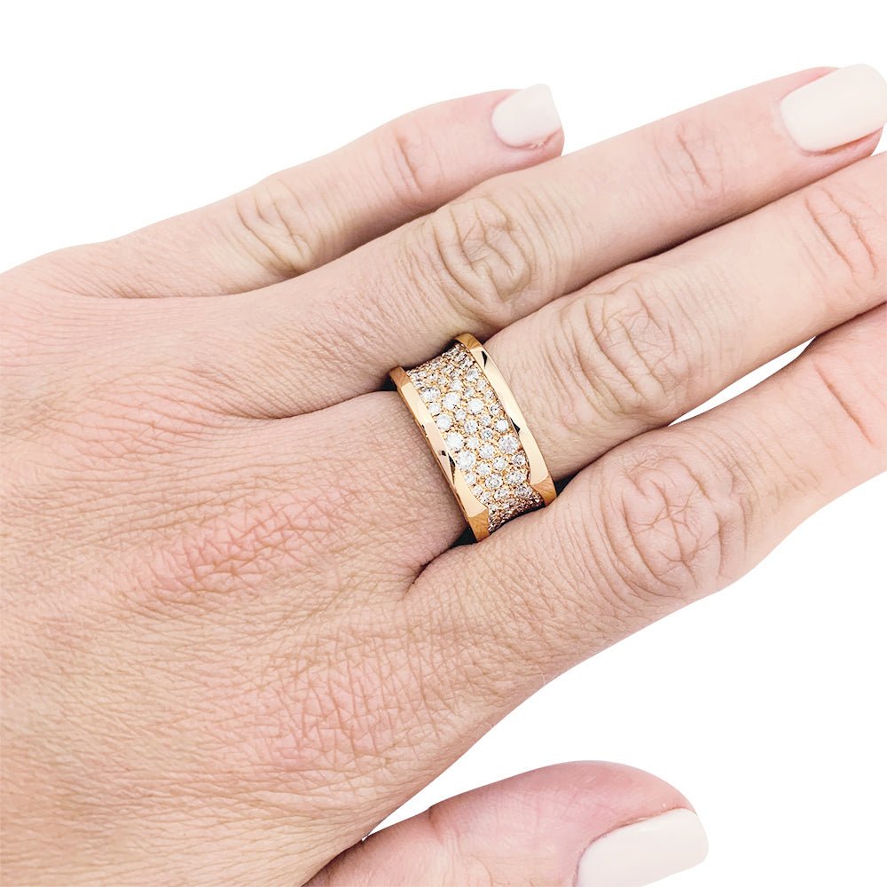 Bague "B.Zero1" BULGARI en or rose et diamants - Castafiore