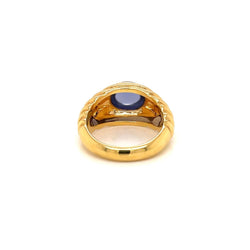 Bague Cabochon BULGARI, or jaune et cordiérite - Castafiore