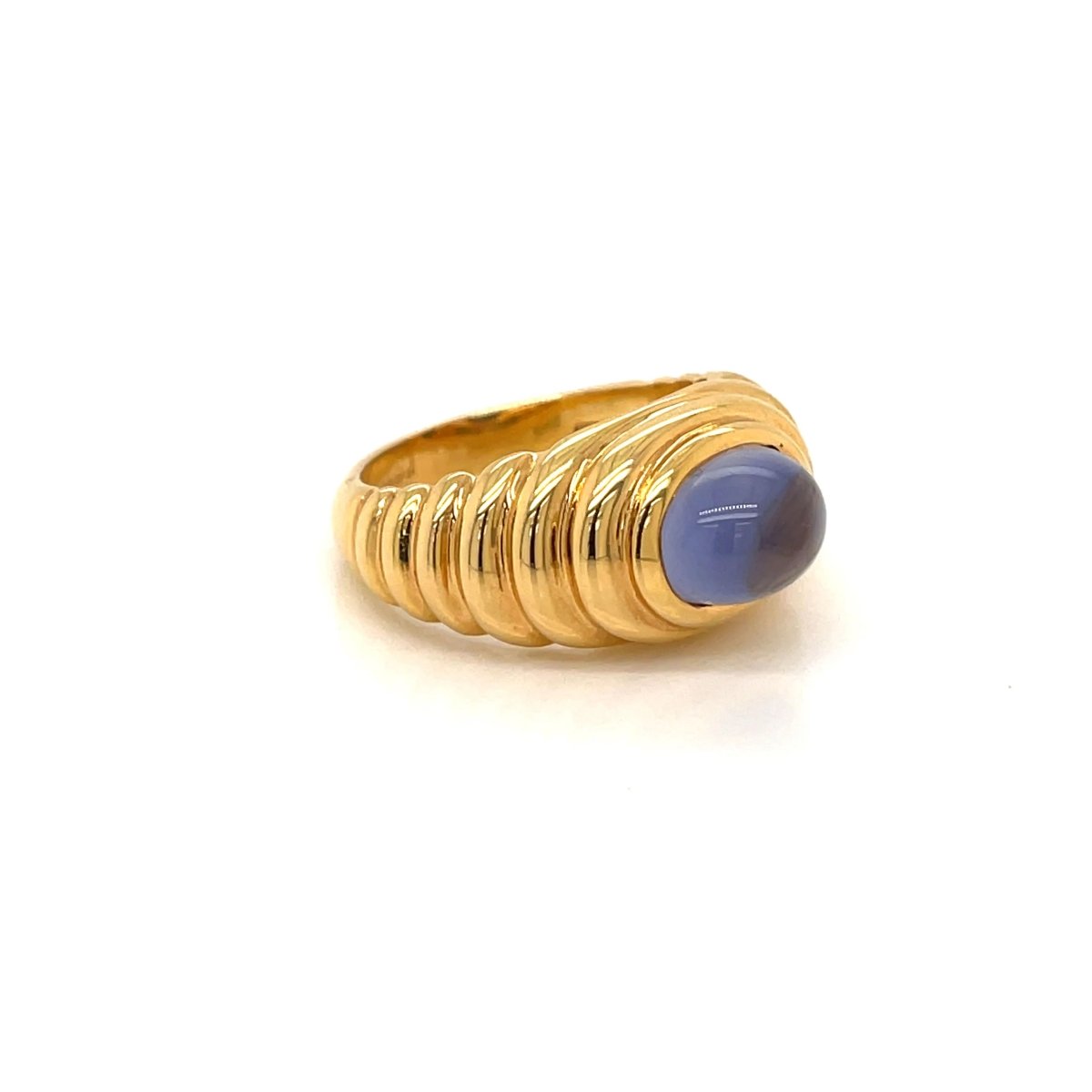 Bague Cabochon BULGARI, or jaune et cordiérite - Castafiore