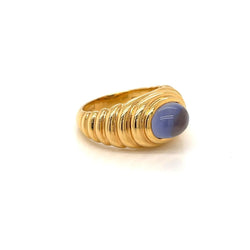 Bague Cabochon BULGARI, or jaune et cordiérite - Castafiore