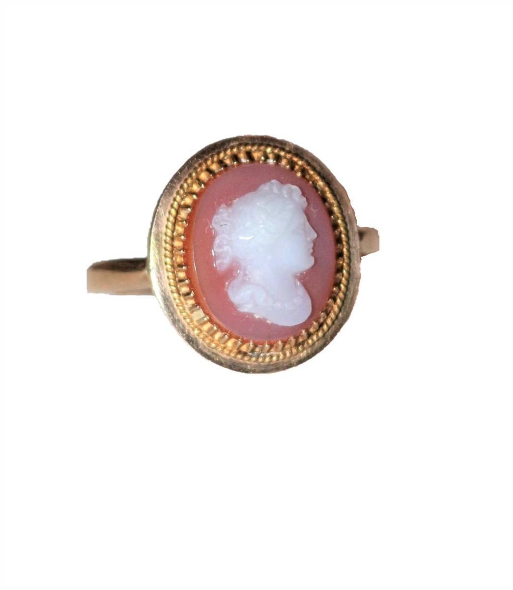 Bague Camée en or jaune et en cornaline - Castafiore