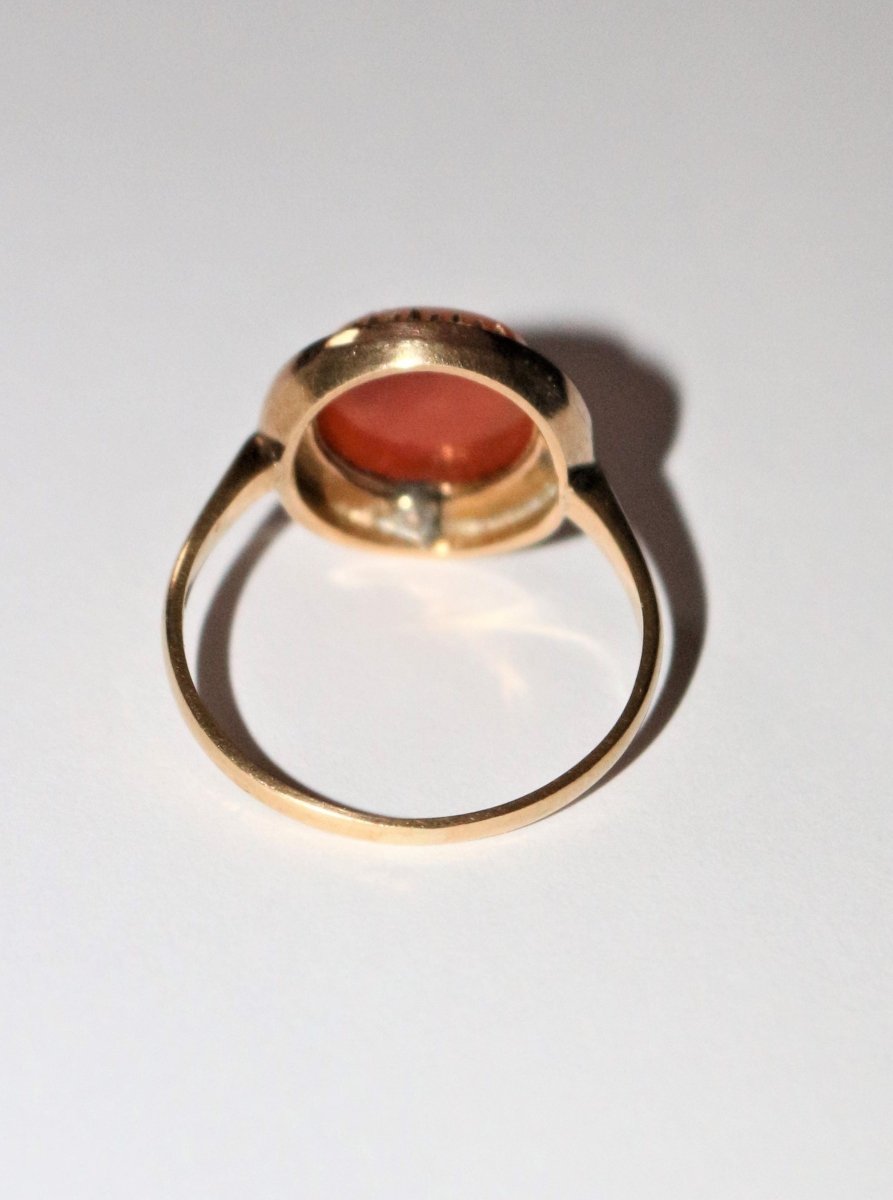 Bague Camée en or jaune et en cornaline - Castafiore