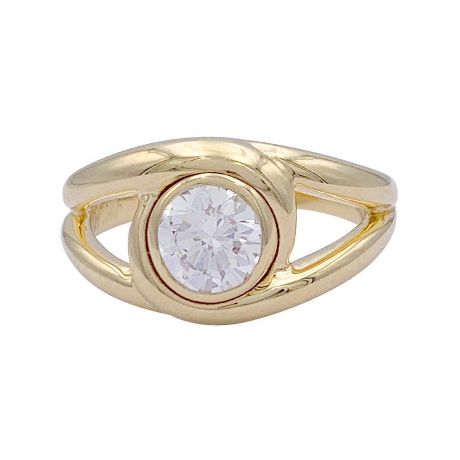 Bague CARTIER "Astragale", or jaune et diamant. - Castafiore