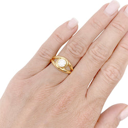 Bague CARTIER "Astragale", or jaune et diamant. - Castafiore