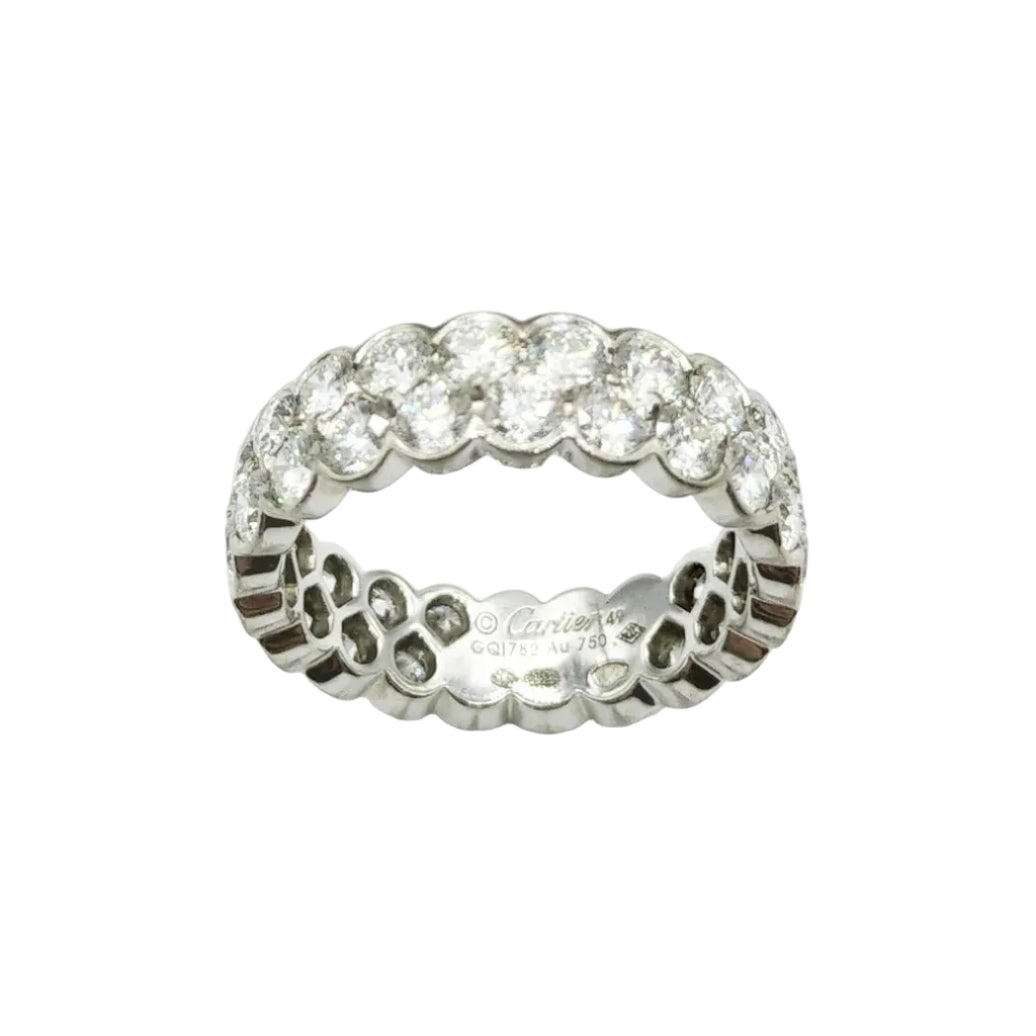 Bague CARTIER "Broderie" en or blanc et diamants - Castafiore