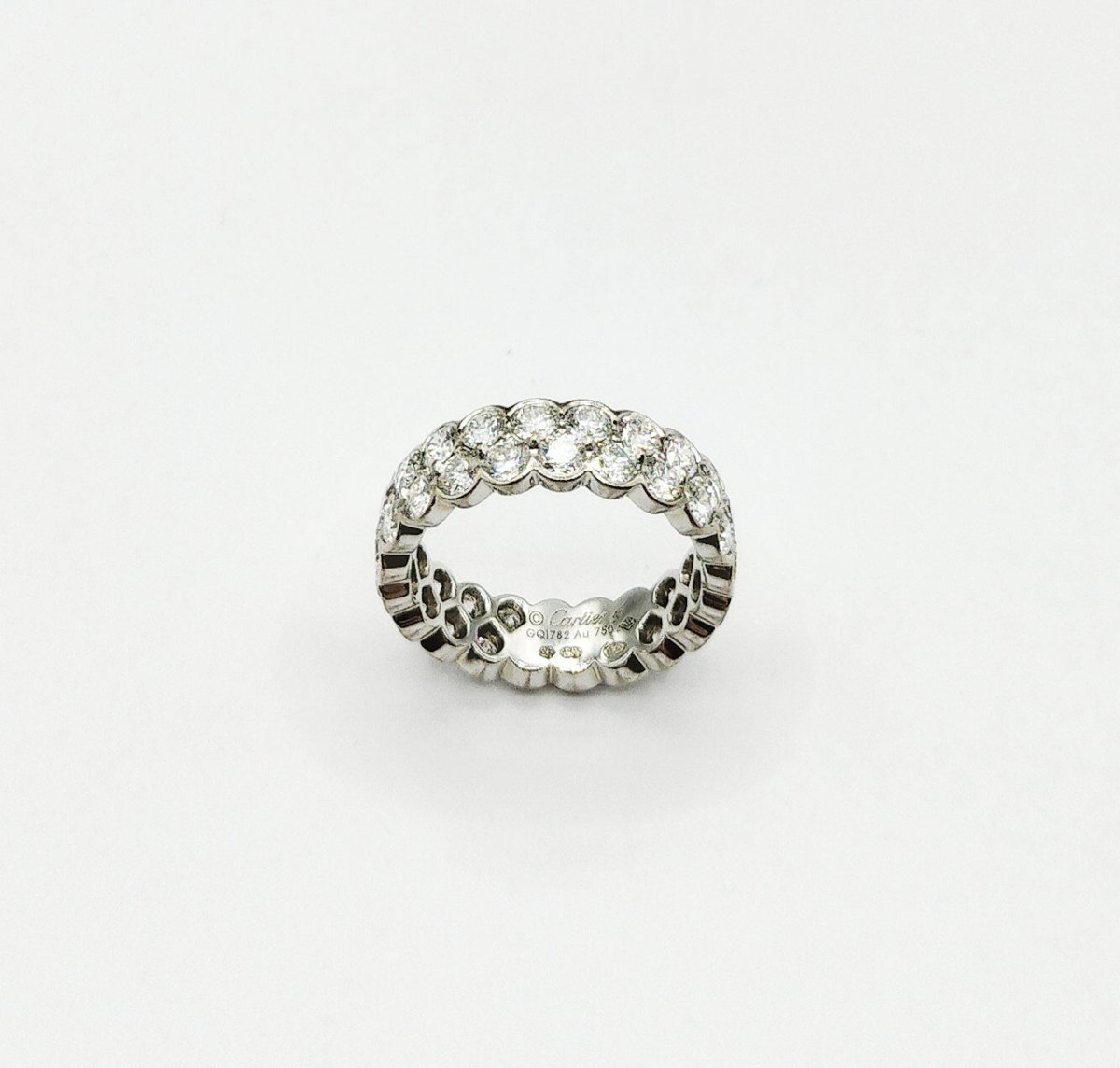 Bague CARTIER "Broderie" en or blanc et diamants - Castafiore