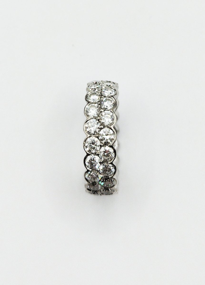 Bague CARTIER "Broderie" en or blanc et diamants - Castafiore