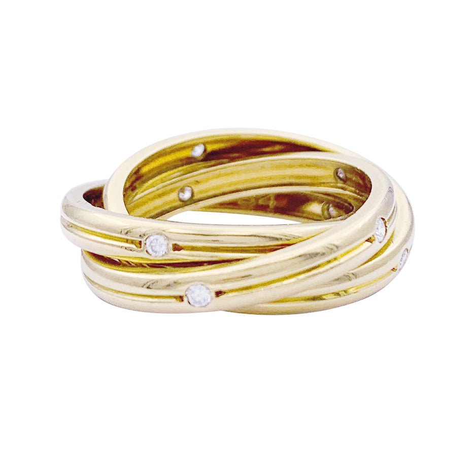 Bague Cartier, "Constellation", or jaune et diamants. - Castafiore