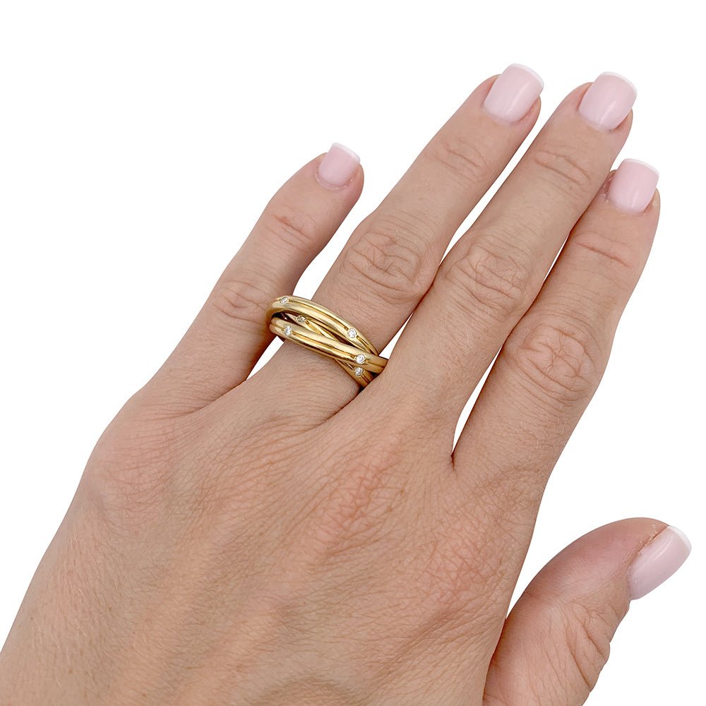 Bague Cartier, "Constellation", or jaune et diamants. - Castafiore