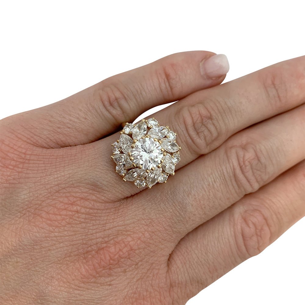 Bague CARTIER en or jaune, diamant 1,57 carats - Castafiore