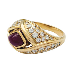 Bague Cartier en or jaune, diamants et rubis - Castafiore
