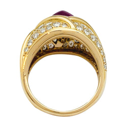 Bague Cartier en or jaune, diamants et rubis - Castafiore