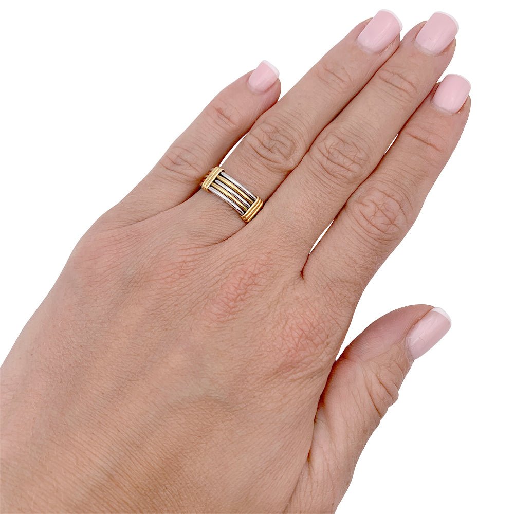 Bague CARTIER en or jaune et acier - Castafiore