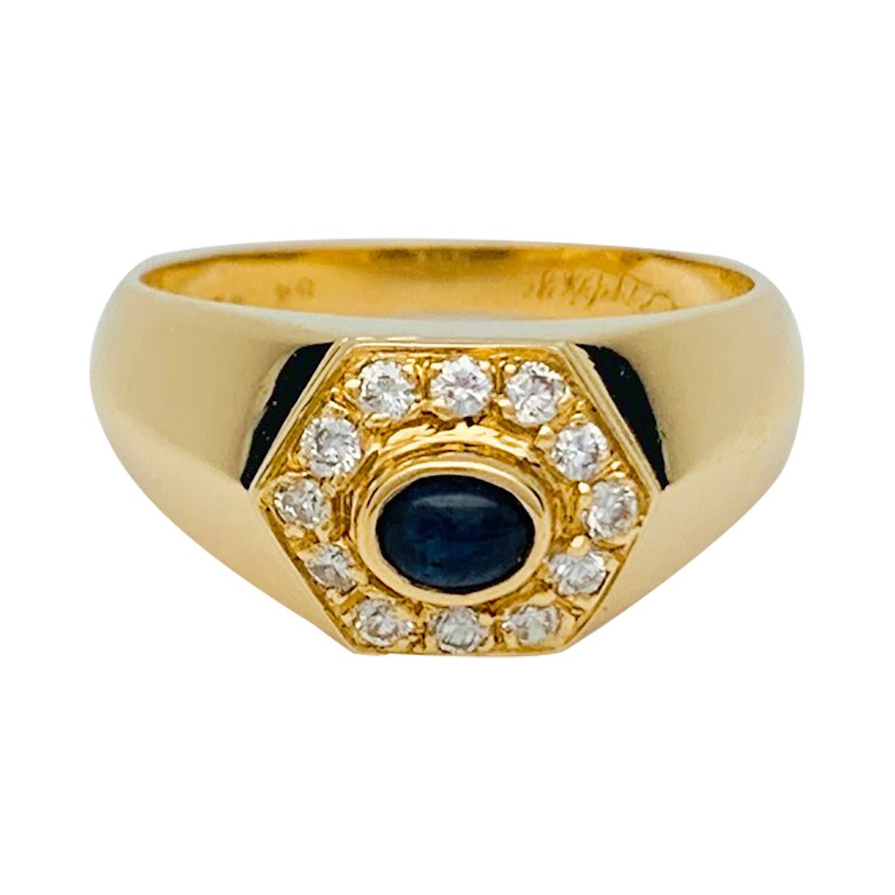 Bague CARTIER en or jaune, saphir et diamants - Castafiore