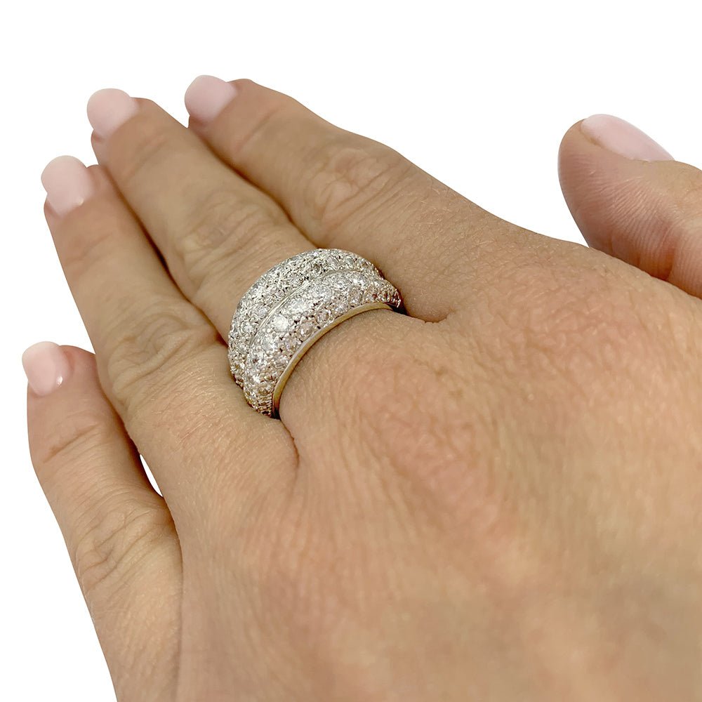 Bague CARTIER en platine, or jaune sertie de diamants - Castafiore