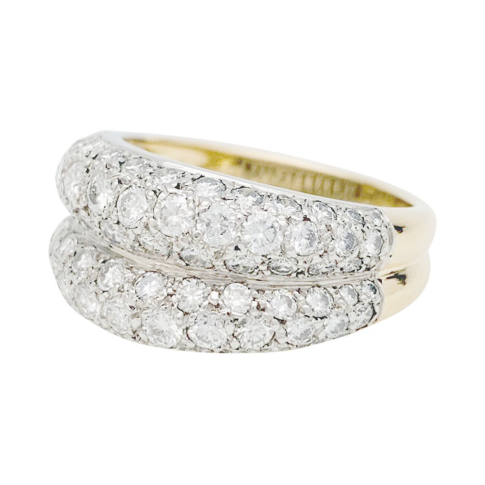 Bague CARTIER en platine, or jaune sertie de diamants - Castafiore
