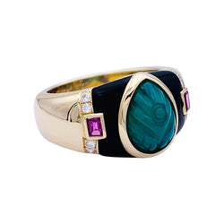 Bague CARTIER, "Gaïa", en or jaune et pierres de couleurs. - Castafiore