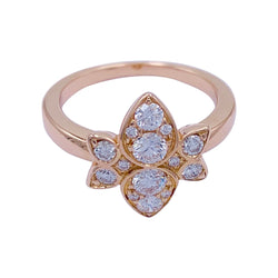 Bague Cartier, "Inde Mystériseuse", or rose, diamants - Castafiore