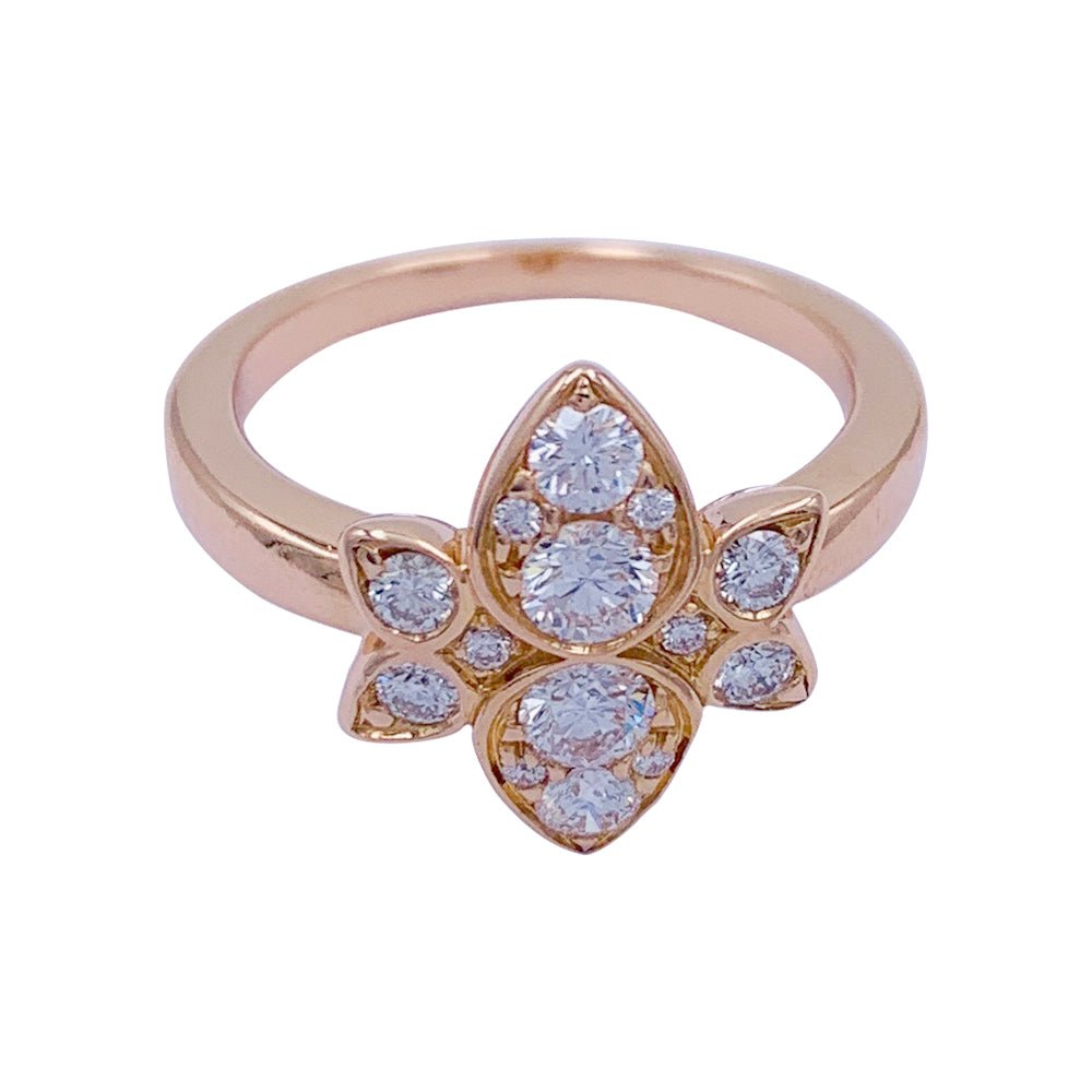 Bague Cartier, "Inde Mystériseuse", or rose, diamants - Castafiore