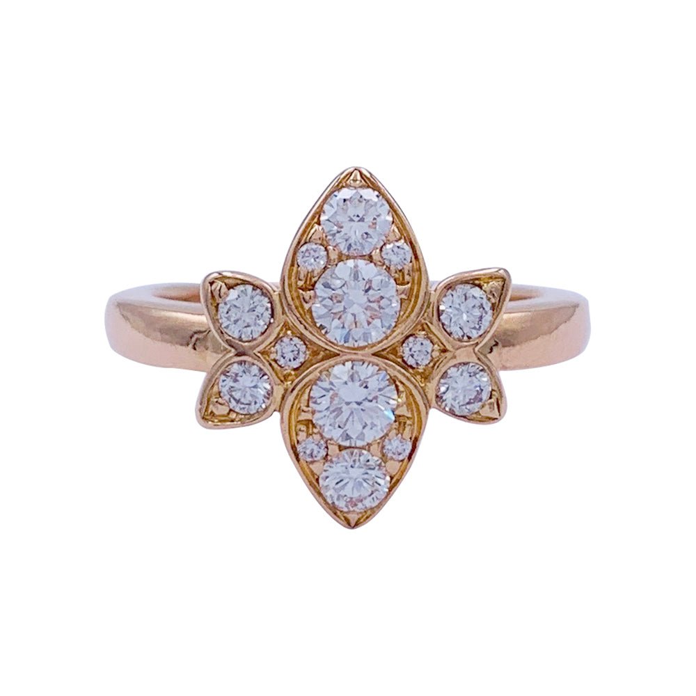 Bague Cartier, "Inde Mystériseuse", or rose, diamants - Castafiore