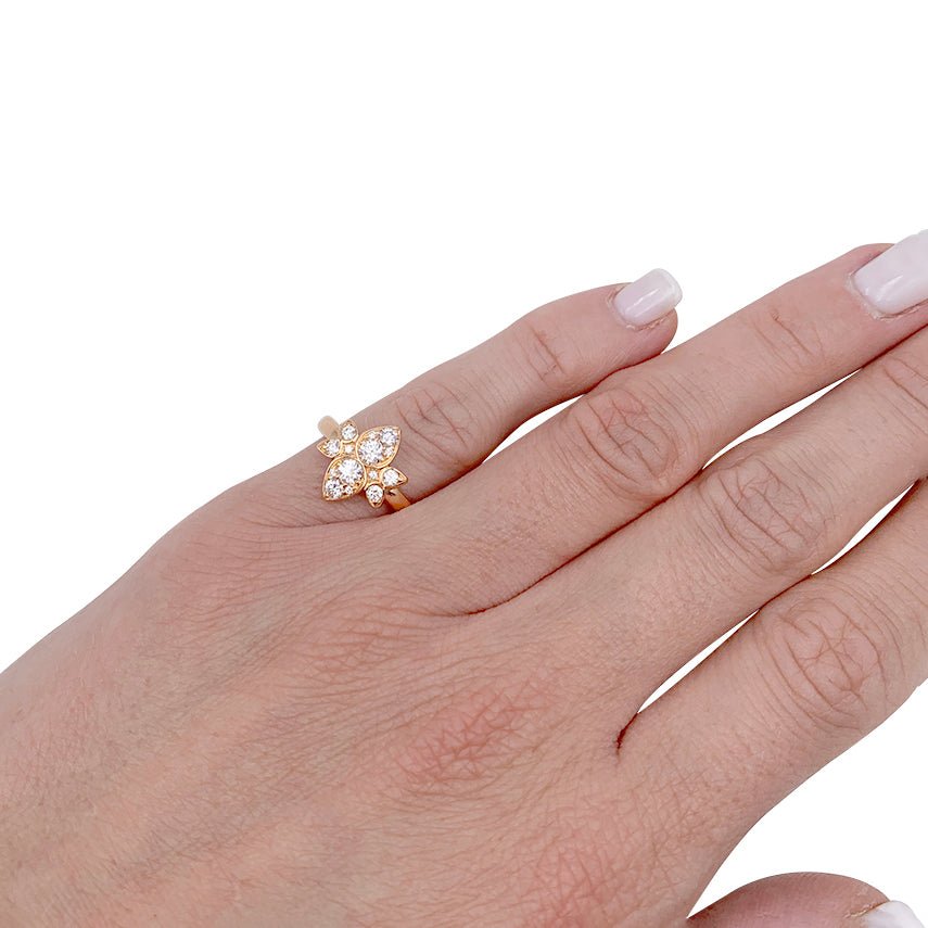 Bague Cartier, "Inde Mystériseuse", or rose, diamants - Castafiore