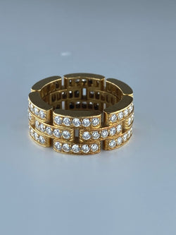 Bague CARTIER maillons PANTHÈRE en or jaune et diamants