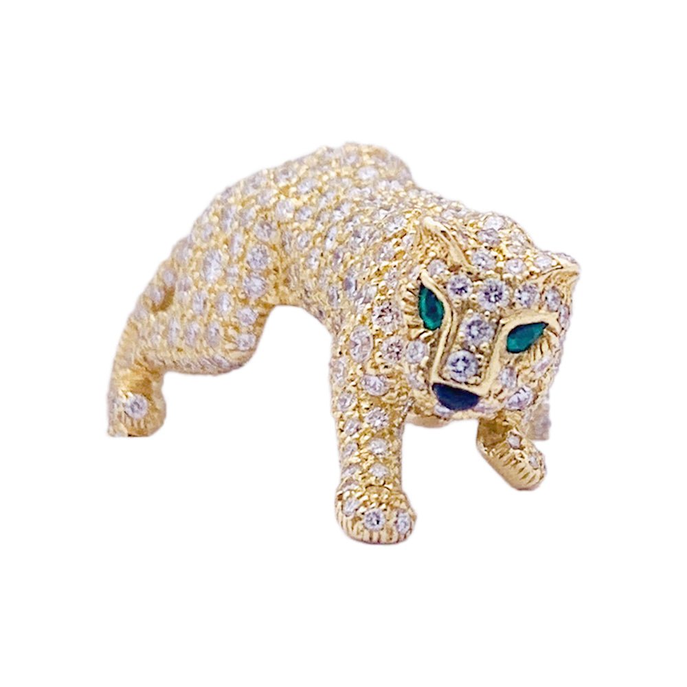 Bague CARTIER "Panthère de Cartier" en or jaune, émeraude, onyx et diamants - Castafiore