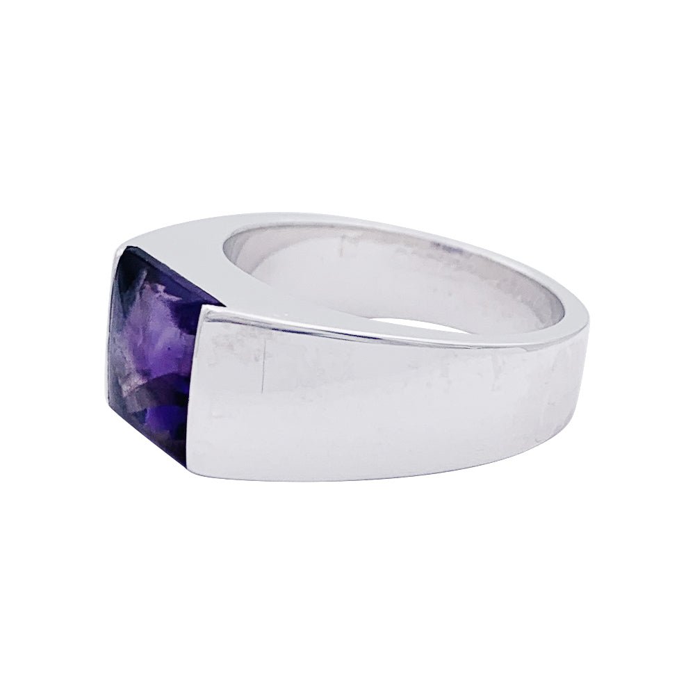 Bague Cartier, "Tank", or blanc, améthyste. - Castafiore