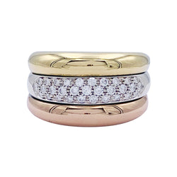 Bague Cartier trois ors et diamants - Castafiore