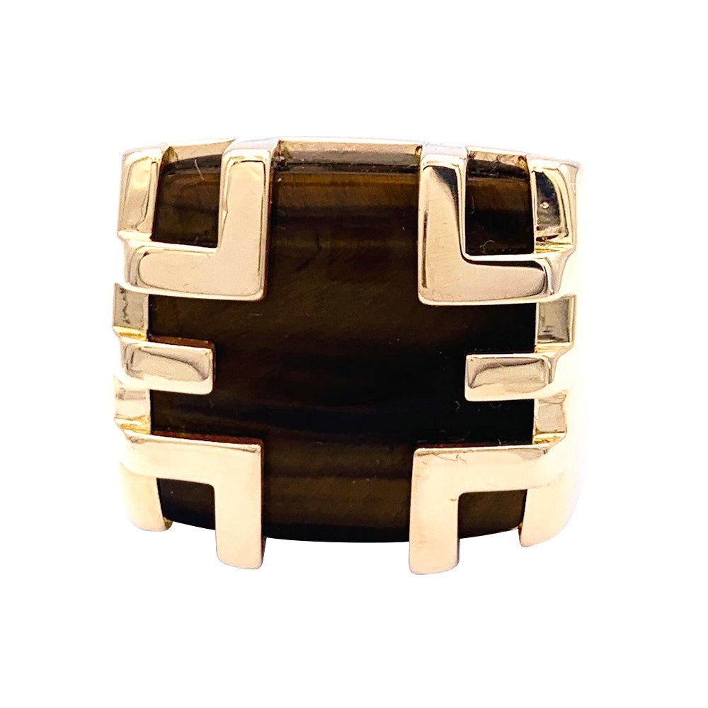 Bague CARTIER "Yijing" en or jaune et oeil de tigre - Castafiore