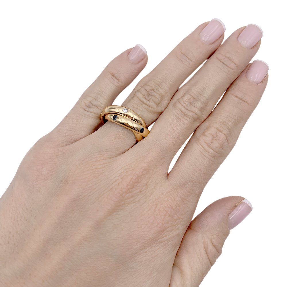 Bague CARTIER"Constellation"en or jaune saphirs, rubis et diamants - Castafiore
