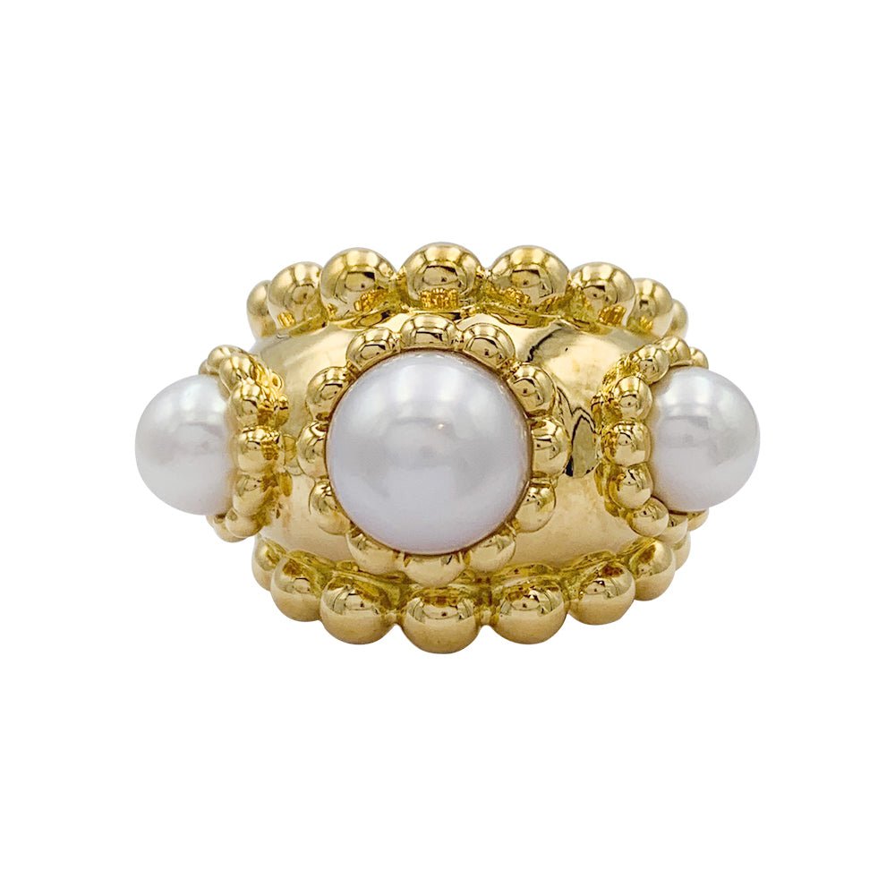 Bague Chanel, "Baroque", or jaune, perles - Castafiore