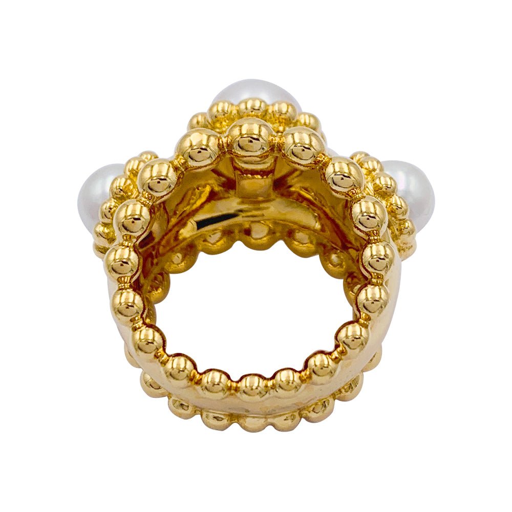 Bague Chanel, "Baroque", or jaune, perles - Castafiore