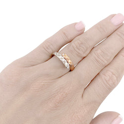 Bague CHANEL "Coco Crush Toi et Moi" en or blanc, or rose et diamants - Castafiore