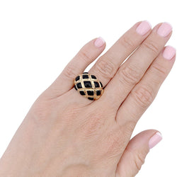 Bague CHANEL en or jaune et onyx - Castafiore