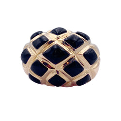 Bague CHANEL en or jaune et onyx - Castafiore