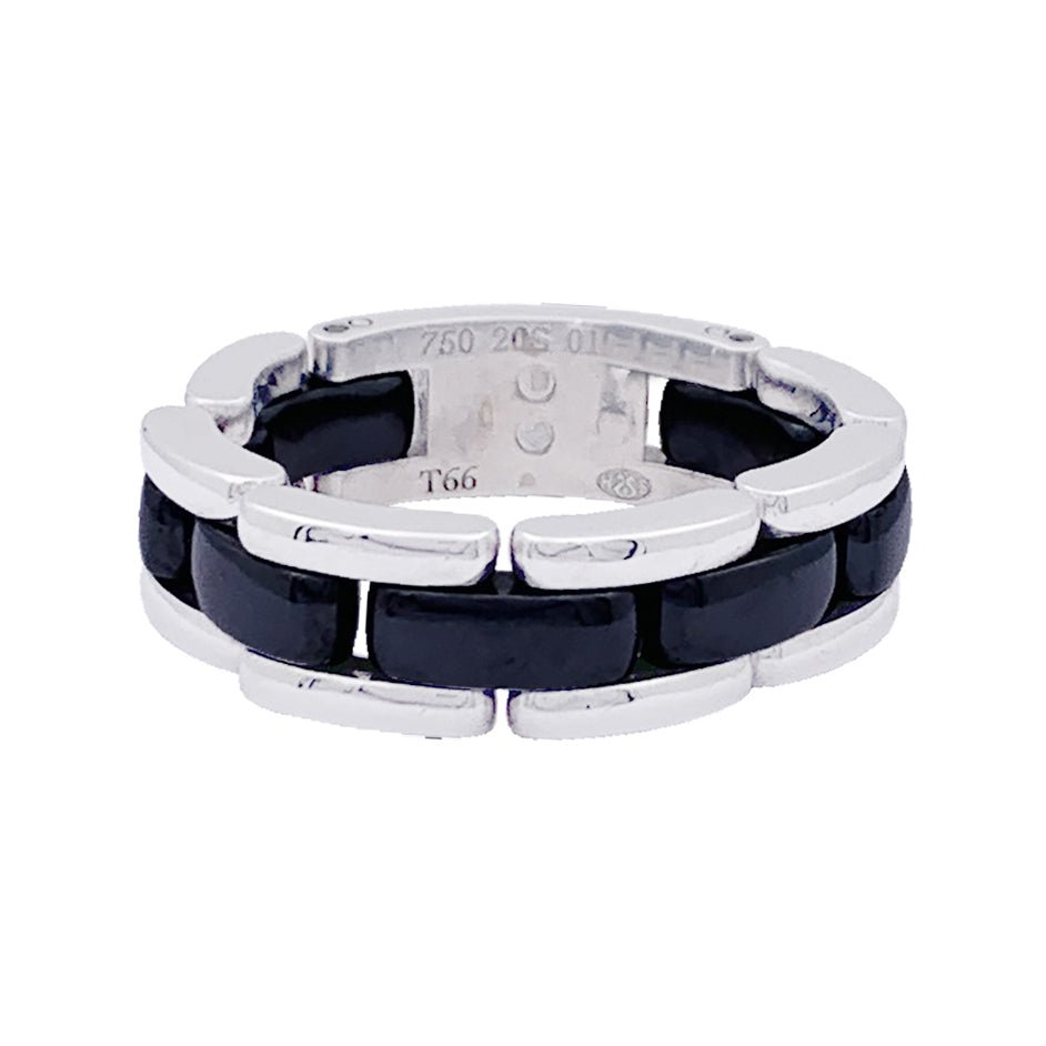 Bague CHANEL "Ultra" en or blanc et céramique - Castafiore